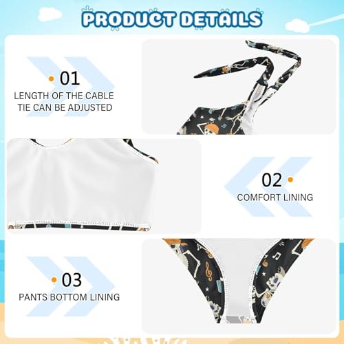 Image of CaTaKu Girls Swimsuits Two Piece Swimwear Cute Bikini Set Tankini Hawaiian Beach Sport Bathing Suit for Girls Size 3-12T
