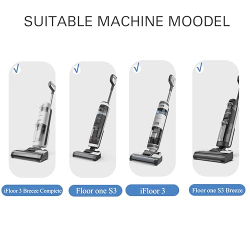 Image of Replacement Brush Rollers and Filters Compatible with Tineco S3 Serise Cordless Wet Dry Vacuum Cleaner, Accessories inclue 3 Filters & 3 Brush Rollers, Efficient Replacement Part for Clean Floors