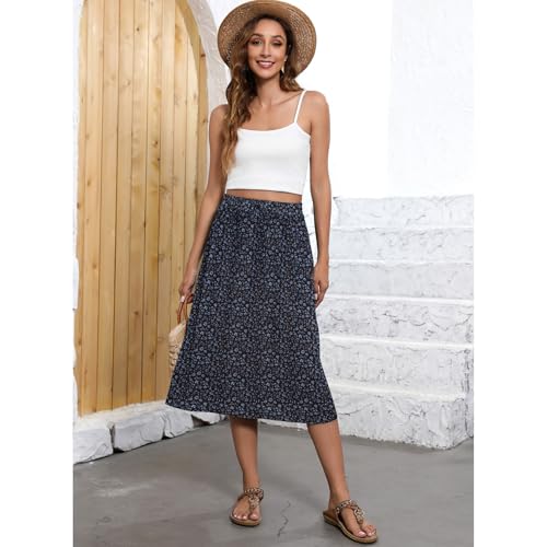 Image of Witsmile Flowy Skirt Elastic High Waist A-Line Skirt with Pockets Bohemia Cover-up for Women 2026 Trendy(S-2XL)