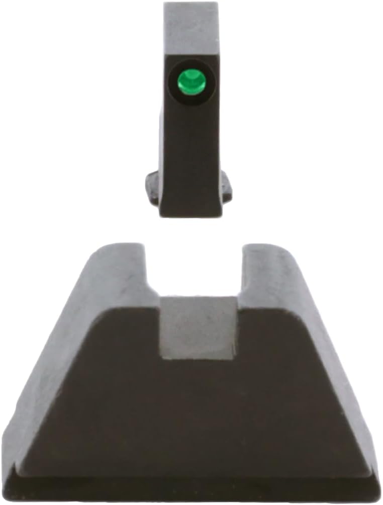 AMERIGLO Optic Compatible Sight Set for Glock - 4XL Tall Green Tritium Black Outline .385" Front, Flat Black .480" Rear