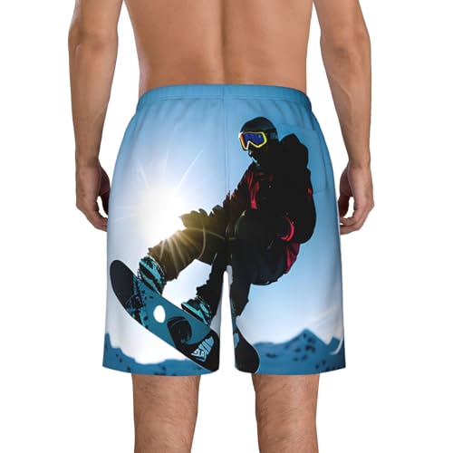Snowboarding Picture Print Stylish Beach Shorts Swim Trunks Lightweight Breathable Summer Outdoor Activities3