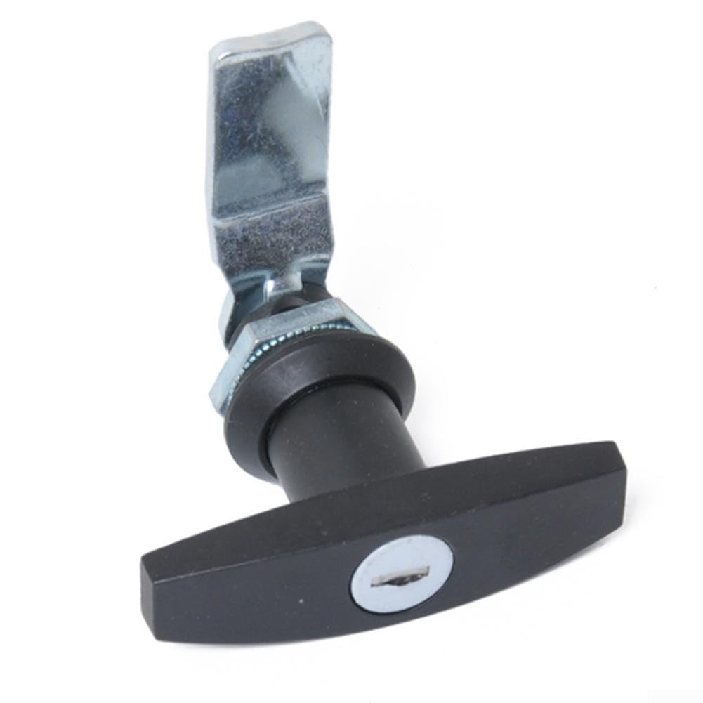 Eawfgtuw Serratura resistente con maniglia a T con chiave per purificatore d'aria, armadietti, cassette degli attrezzi, porte da garage, stoccaggio industriale, struttura in lega di zinco, resistente
