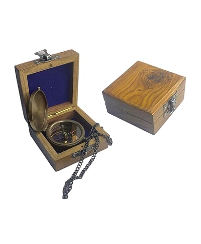 Brújula Náutica de Cadena de Latón Portátil miniatura 4