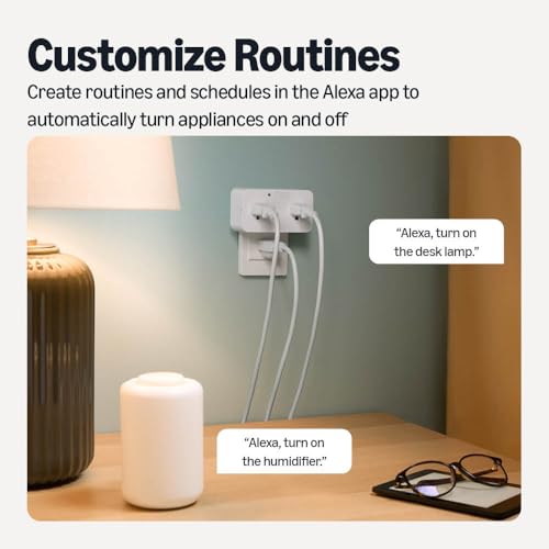 Image of Amazon Basics Dual Smart Plug with Motion Sensor and Night Light, Works with Alexa Only, Control from Anywhere, Automatic Control, 2.4 GHz Wi-Fi, No Hub Required, 4.33 x 2.36 x 1.38 in, White