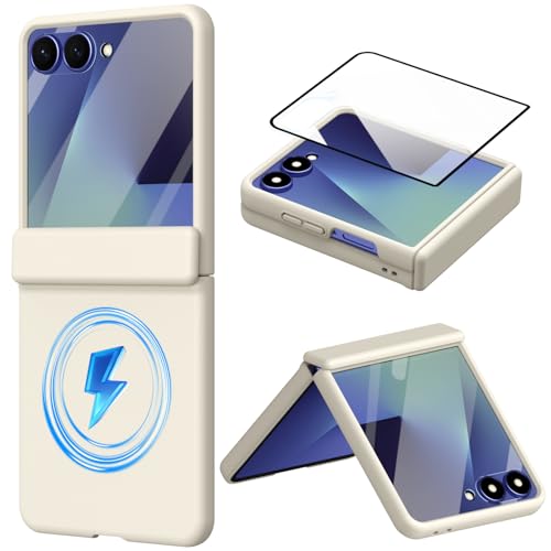 Protection Samsung Z Flip7 intégrale avec charnières et anneau magnétique