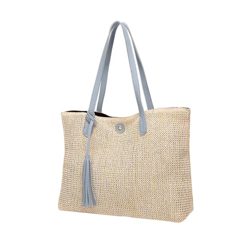 Sac à main zippé femme grand cabas de plage textile léger vacances été et plein air