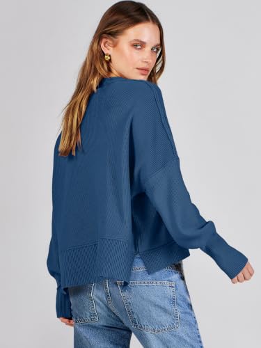 Image of ANRABESS Cropped Sweaters for Women Long Sleeve Oversized Fall Outfits