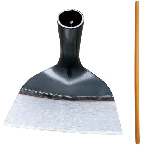 WY8 Heavy-Duty Garden Hoe Steel Hoe Head with 1.2m Handle, Durable Weeding, Digging & Cultivating Tool for Gardening, Farming, Landscaping & Soil Preparation, Strong & Rust-Resistant (18cm)