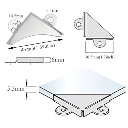 Image of Picture Frame Corner Brackets 30.3x5.5mm Corner Frame Brackets Mirror Picture Corner Fixing Brackets Mirror Mount Mirror Mounting Hardware Silver with Screws 24PCS