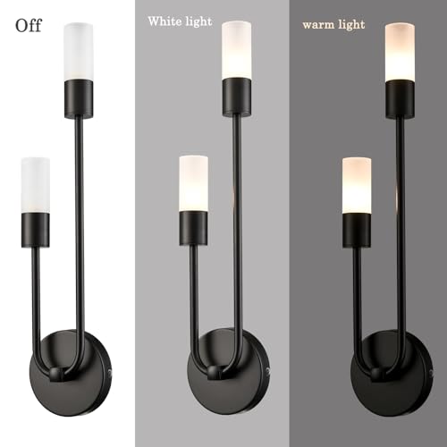 Image of HYDELITE Black Wall Sconce Modern Sconces Wall Lighting Industrial Bathroom Vanity Light for Bedroom Living Room Kitchen