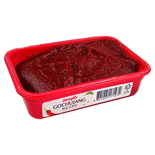 asiafoodland - Gochujang Paste (vegan) - fermentierte red Pepper sojabohnenpaste - spicy Bohnenpaste als Marinade und für tteokbokki inkl. Sesam Topping, 1er Pack (1 x 200g)