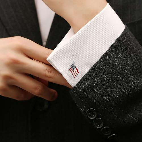 Gemelos bandera americana en oro/plata unisex miniatura 2