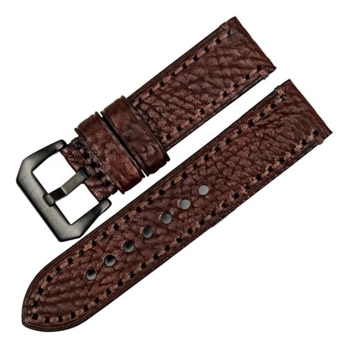 Bracelet de montre en cuir italien rouge Run Ken chic et élégant en 20 22 24 26 mm