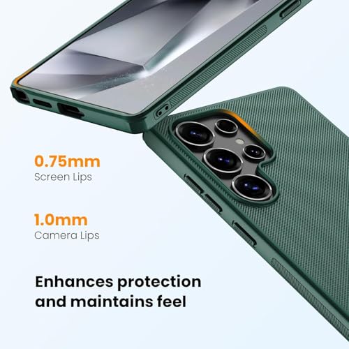 Image of Nilkin Slim Matte Series case for Samsung Galaxy S25 Ultra (S25-ultra), Shockproof and Scratch-Resistant, Lightweight Case for (S25Ultra) Black (Green, S25 Ultra)