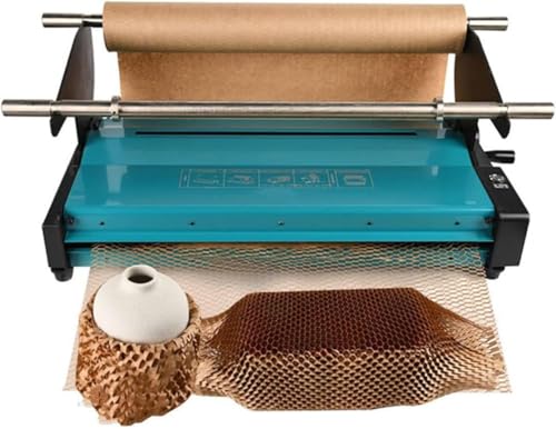 KJZQXYX Dispensador de Rollo de Papel de Panal con Interruptor de pie, Soporte de Papel de Envoltura de Kraft eléctrico, Velocidad de operación 8 m/min, Solo se Detiene sin Cortar