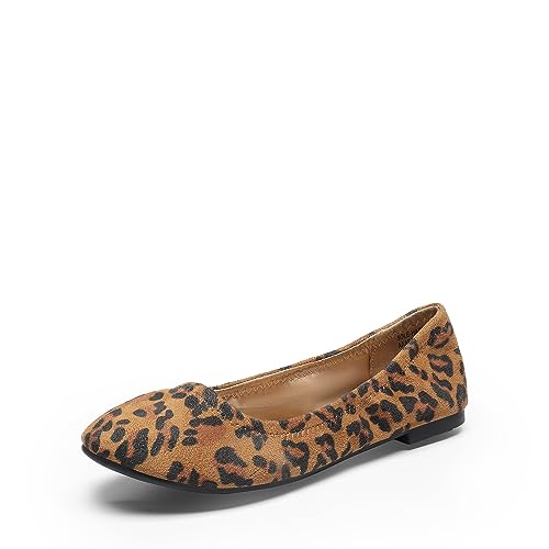 DREAM PAIRS Women's Sole-Happy Ballerina Walking Flats Shoes 8.5 Leopard