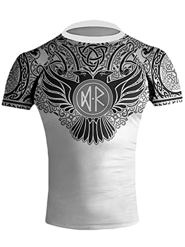 Raven Fightwear Men's Nordic Jiu Jitsu BJJ Rash Guard Short Sleeve MMA2