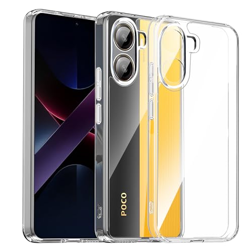 Kakuki For Xiaomi POCO X7 Pro ケース TPU+PC 黄ばみ無し クリアカバー ストラップホール付 レンズ保護 米軍MIL規格取得 耐衝撃 落下防止 軽量 透明全面保護カバー (Poco X7 Pro 対応) 