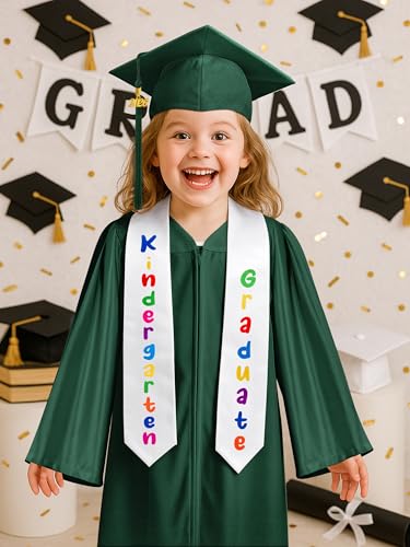 Image of QZYL Kindergarten Graduation Cap and Gown Set, 2026 Congrats Grad Outfit with Tassel & Certificate for Kindergarten