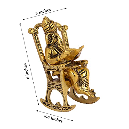 Estatua de Ganesha con Silla en Acabado Dorado miniatura 5