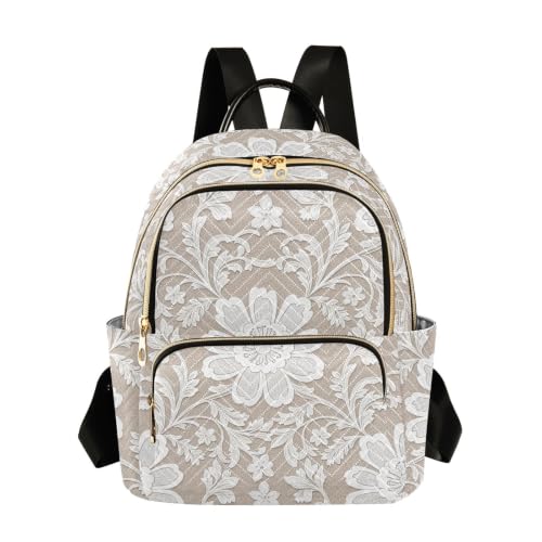 Sac à dos matelassé beige femme fini le désordre avec ses zips