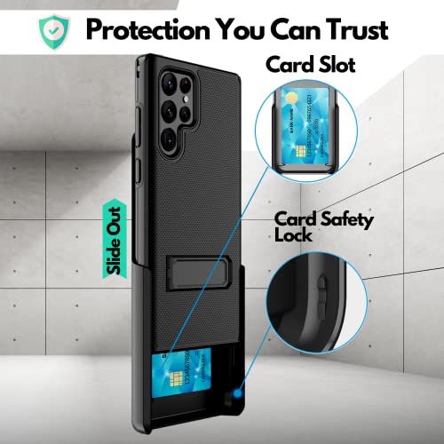 Cbus Wireless Heavy-Duty Phone Case With Holster Belt Clip For Samsung Galaxy S22 Ultra (Black) #TOP4