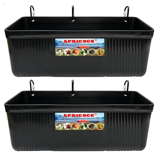 Large Feed Trough and Goat Feeder - 2 Pack Hanging Feeder with Clips, Waterer Bucket, Fence Feed Trough, Goat Supplies, 10 Quart