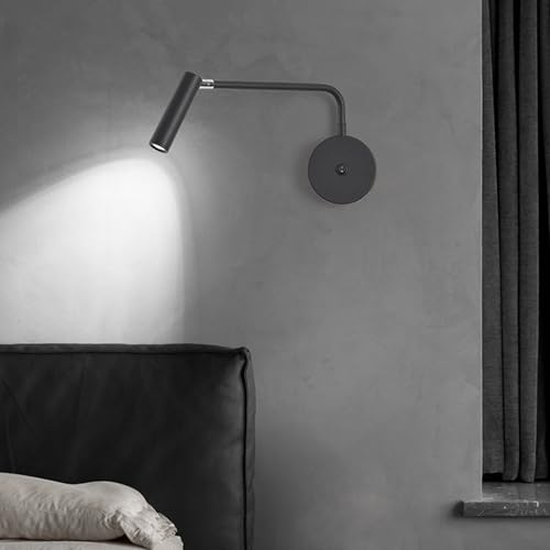 Lámpara de pared con interruptor aplique LED interior giratorio blanco 6