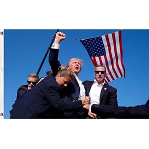 Pro Trump 2024 Flag 3X5 Ft Pennsylvania Fight Trump Rally Shooting Attempt Assasination Trump Election Flags – Trump Survived “I’LL NEVER STOP FIGHTING TO SAVE AMERICAS” Bannar for Indoor Outdoor Trump Fist Pump Fight Tapestry