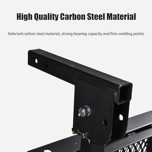 Soporte de carga de enganche de 500 libras, cesta receptora plegable de metal resistente con reflectores para SUV, camiones, caravanas - Estante de transporte duradero para equipo al aire libre
