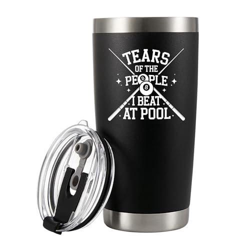 Panvola Tears Of The People I Beat At Pool Billiard Player Gifts Snooker Cue Billiard Gifts Pool Sports Player Dad Brother Husband Boyfriend Vacuum Insulated Tumbler Stainless Steel 20 oz Black