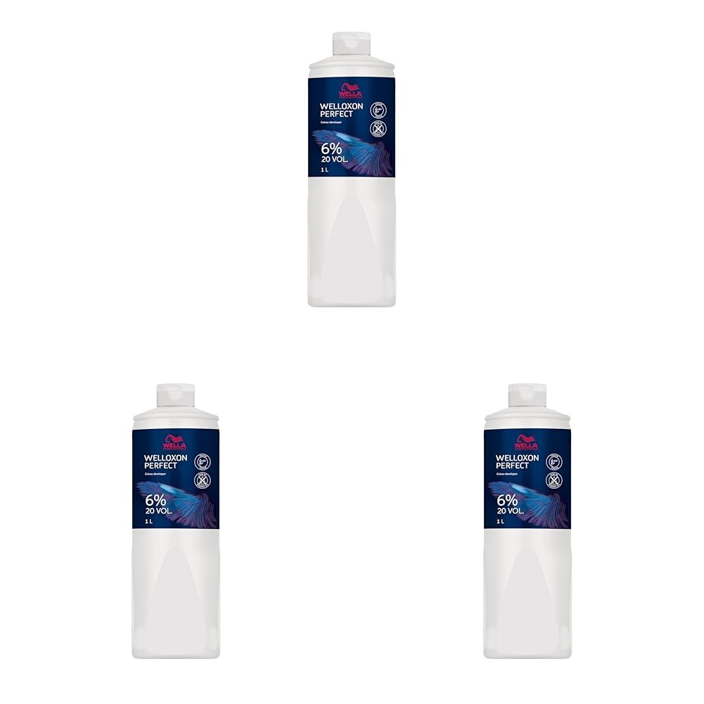 Wella Professionals Welloxon Perfect Entwickler 6% – Wasserstoffperoxid für Haarfarbe & Tönung – Oxidant für Koleston, Illumina & Magma – 1L - 3er Pack