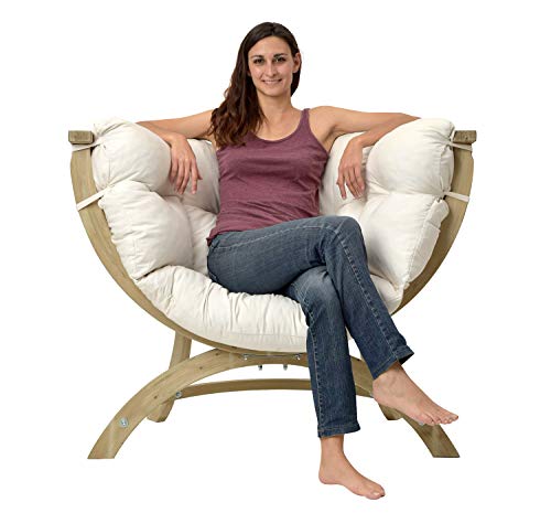 AMAZONAS Lounge Sessel Siena UNO Natura aus FSC Fichtenholz ca. 120 x 95 x 60 cm bis 150 kg in Weiß - 2