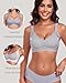 Vinfact Wireless Bras for Women No Underwire Scalloped Comfortable Push Up Supportive T-Shirt Bra Everyday Bra SLGY L
