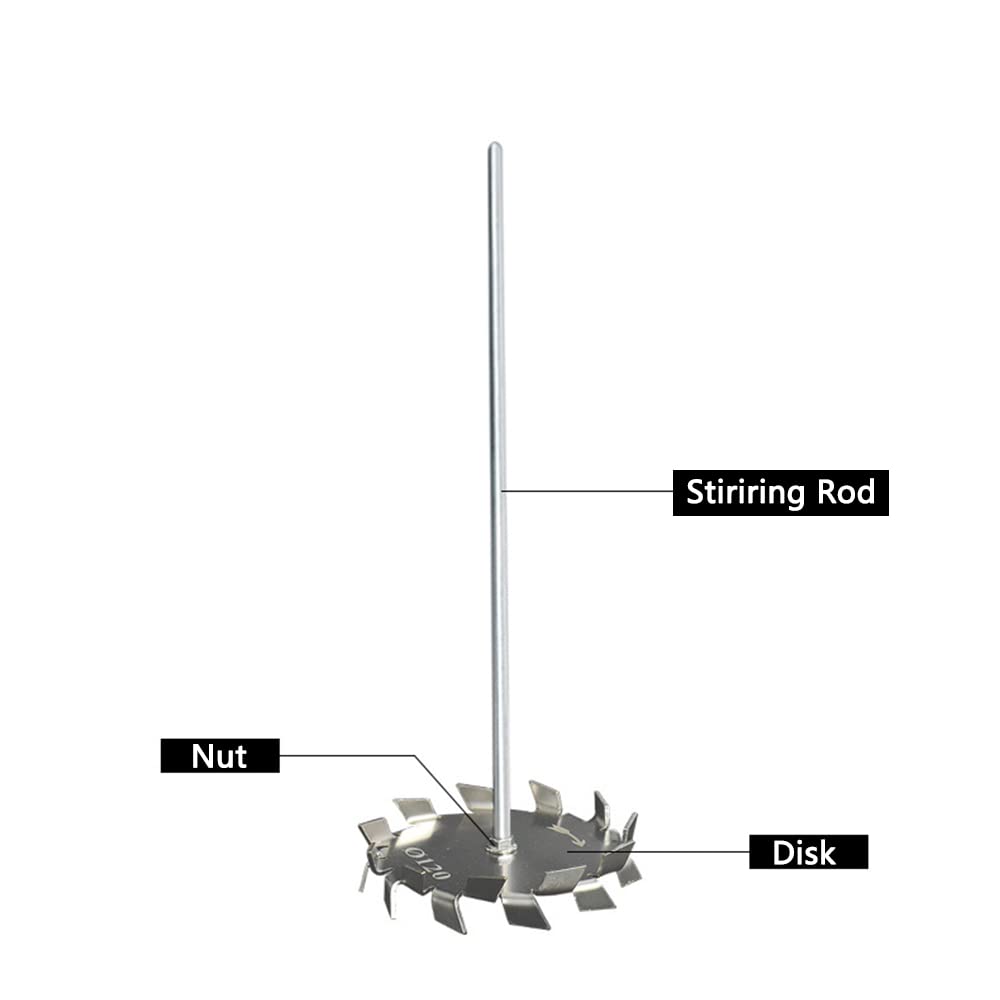 Disco de dispersión de acero inoxidable 304 con varilla agitadora para máquina de dispersión (5 CM/1,96")