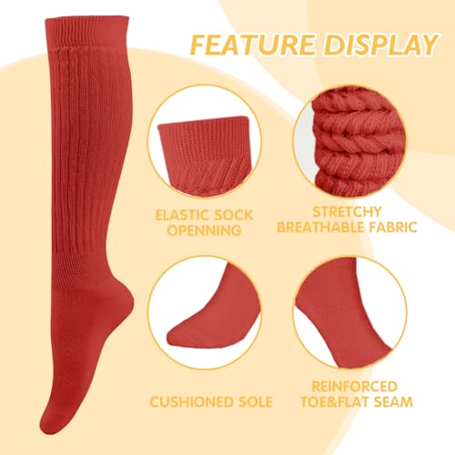 Image of Buauty Slouch Socks for Women, Soft Extra Long Chunky Scrunch Knee High Sock Winter Knit Slouchy Socks Leg Warmmers