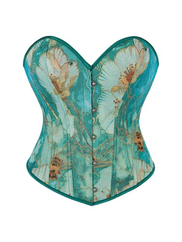 SHENHE Women's Vintage Renaissance Overbust Corset Top Floral Lace Up Boned Bustier Bodyshaper