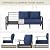 Trumbeak Aluminum Patio Furniture Set with Coffee Table,5 Seats Metal Modern Outdoor Furniture Set w/5.1" Thick Cushions,Patio Sectional w/Swivel Chairs for Backyard,Patio,Navy