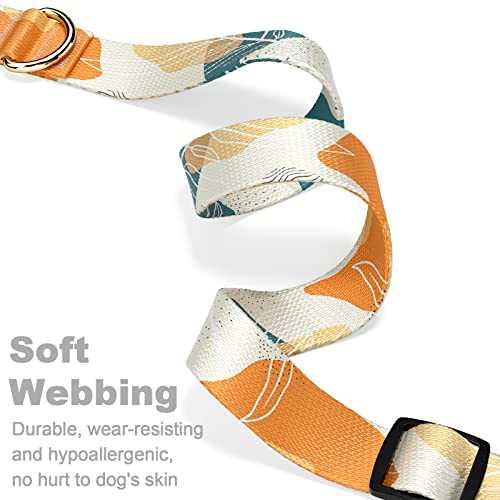 Rnivvi Dog Collar, Personalized Adjustable Dog Collar For Large Dogs, Cute Boho Puppy Collar For Boy And Girl Dogs, Soft Pet Collars With Quick Release Buckle For Walking Running, Abstract Leaves #TOP2