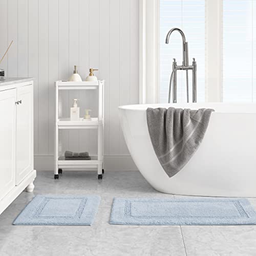 Nautica - Bath Rugs, Soft & Absorbent Tufted Cotton Bath Mat, Oeko-Tex Certified (Peniston Blue, 2-Piece)