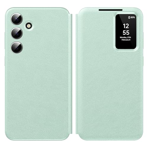 for Samsung Galaxy S24 Plus with Smart Small Screen View, S-View Wallet Phone Case, for Samsung S24 Plus Case Smart Window Cover, Smart Flip Leather Protective Cover for Samsung S24 Plus 5G Case