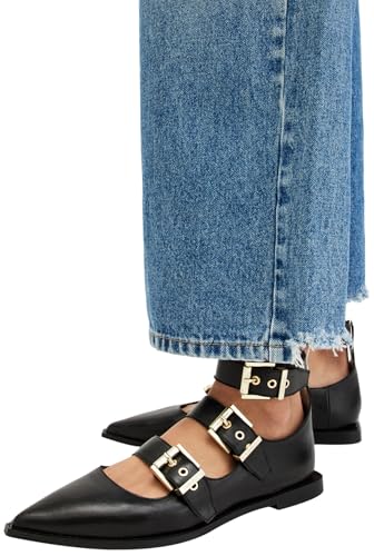 Women's Susan Buckle Leather Shoes Mary Jane Flat2