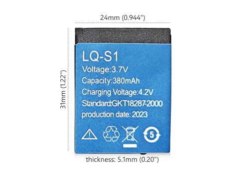 Nyctophos LQ-S1 Smart Watch Battery,3.7v 380mah Smart Watch Battery for Smart Watch Dz09 W8?2PCS