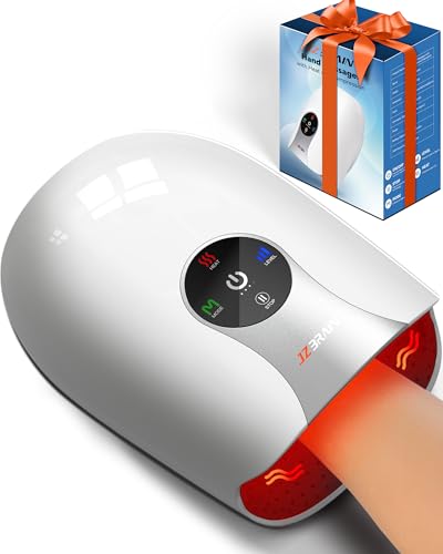 JZBRAIN Hand Massager with Heat and Compression : Heated Full Hand Massager for Wrist Palm Fingers and Comfort Relief & Daily Relaxation – 4 Modes 6 Intensities