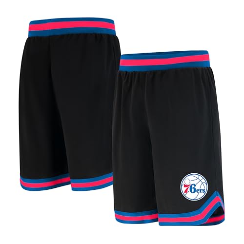Ultra Game UNK NBA Short de Basket pour Homme GSM3547F avec Logo de l'équipe de la NBA tissé en polymaille, Noir, Taille M
