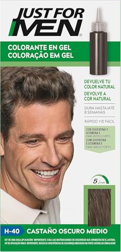 Just For Men Tinte en Gel, Coloración Masculina, Castaño Oscuro Medio H40