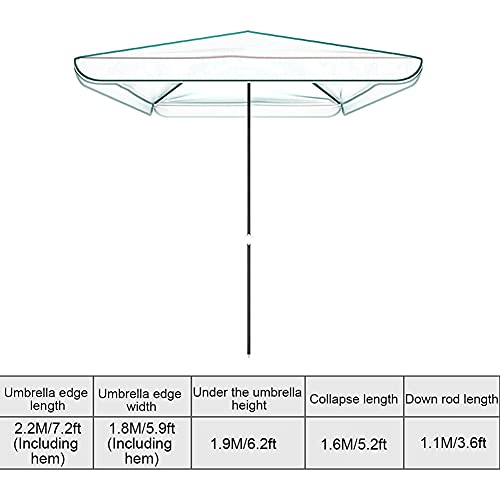 Parasol extérieur rectangulaire étanche pour table face au soleil - 4