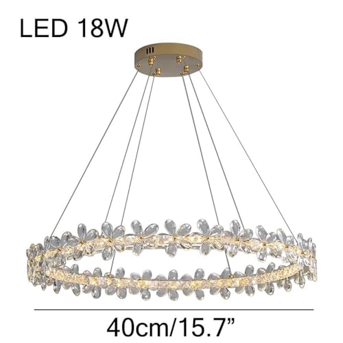 Plafonnier suspendu fleur en cristal or avec télécommande et hauteur réglable - 4
