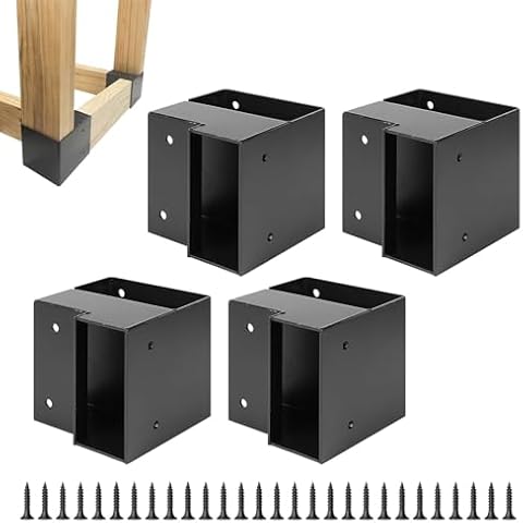 Rasugarlary Workbench Corner Brackets, 8 Pcs Steel Workbench Kit for Custom Workbench Shelving Work Table, 3-Way Right Angle Corner Bracket for 2x4 "(Actual 1.5"x3.5") Wood - Black Cover