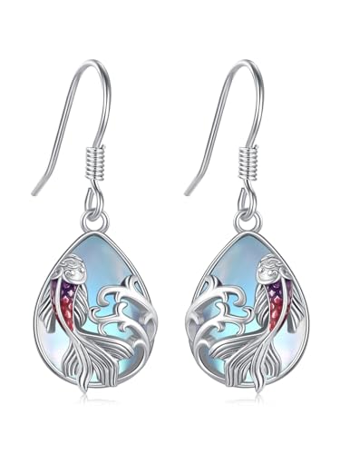 StoryMidir レディース ピアス 鯉 ムーンストーン 揺れる シルバー925 金属アレルギー対応 アニマル フックピアス レディース ドロップ しずく プラチナ仕上げ 6月誕生石 プレゼント 月長石 ジュエリー アクセサリー 女性ヘの贈り物 ギフト クリスマス ホワイトデー 母の日 誕生日 お祝い 記念日のサムネイル